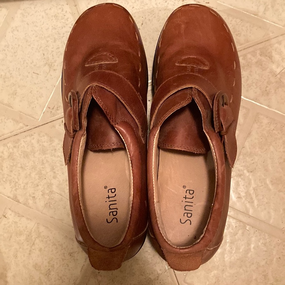 Sanita slip on leather shoes size 10/ 40